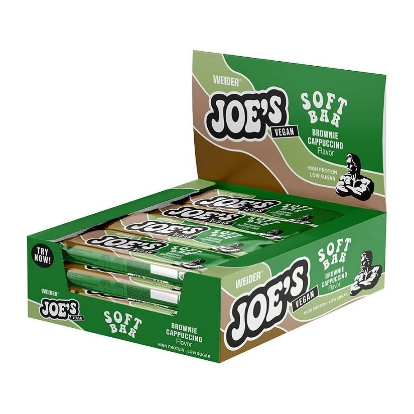 Weider Joe's Vegan Soft Bar Brownie Cappuccino 12 x 50 g Baton proteinowy - Sklep Witaminki.pl