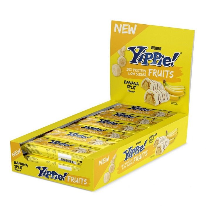 Weider Yippie! Bars Banana Split 12 bars Baton proteinowy - Sklep Witaminki.pl