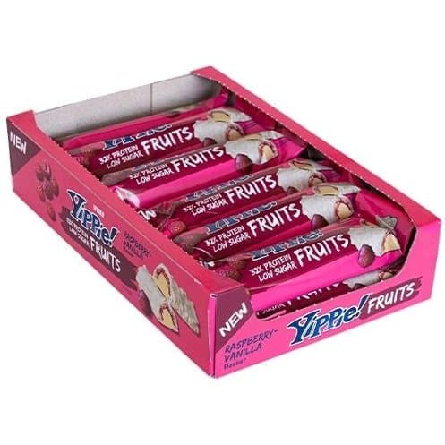 Weider Yippie! Fruits Raspberry Vanilla 12 bars x 45 g Baton proteinowy - Sklep Witaminki.pl