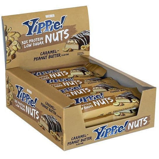 Weider Yippie! Nuts Caramel & Peanut Butter 12 bars x 45 g Baton proteinowy - Sklep Witaminki.pl