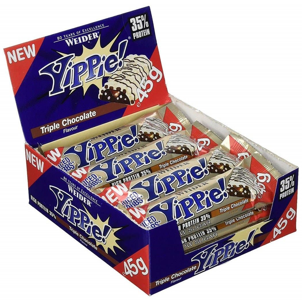 Weider Yippie! Nuts Nougat Hazelnut 12 bars x 45 g Baton proteinowy - Sklep Witaminki.pl
