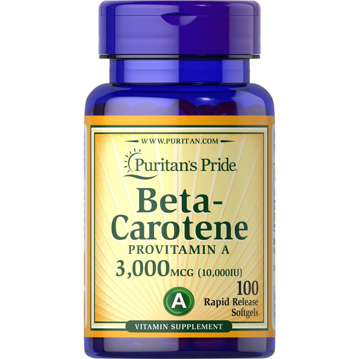 Puritan's Pride Beta - Carotene 10 000 IU 100 softgels Beta Karoten - Sklep Witaminki.pl