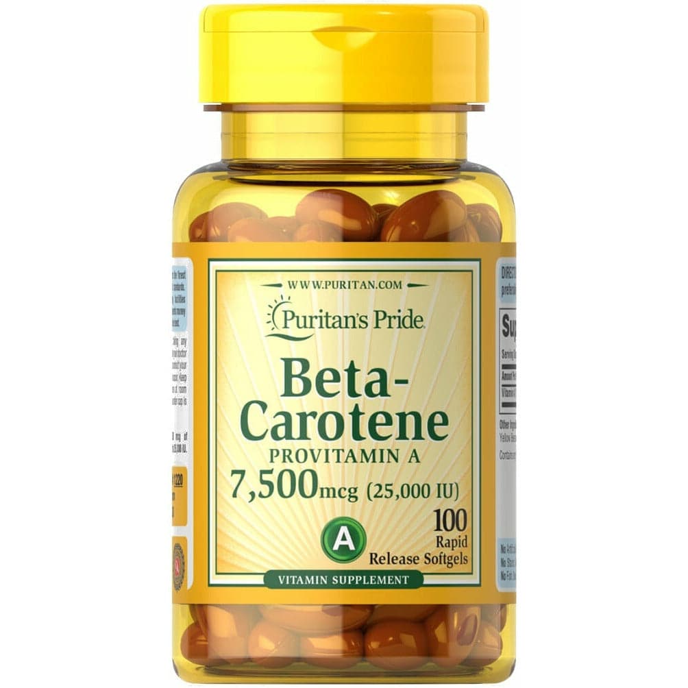Puritan's Pride Beta - Carotene 25 000 IU 100 softgels Beta Karoten - Sklep Witaminki.pl
