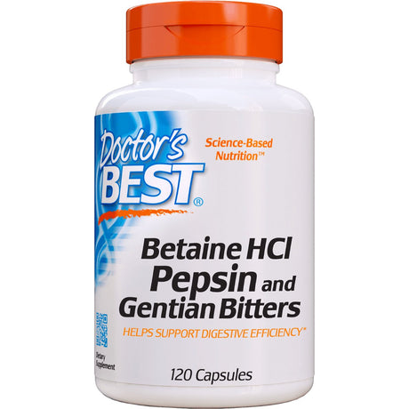 Betaina Doctor's BEST Betaine HCl Pepsin & Gentian Bitters 120 caps - Sklep Witaminki.pl