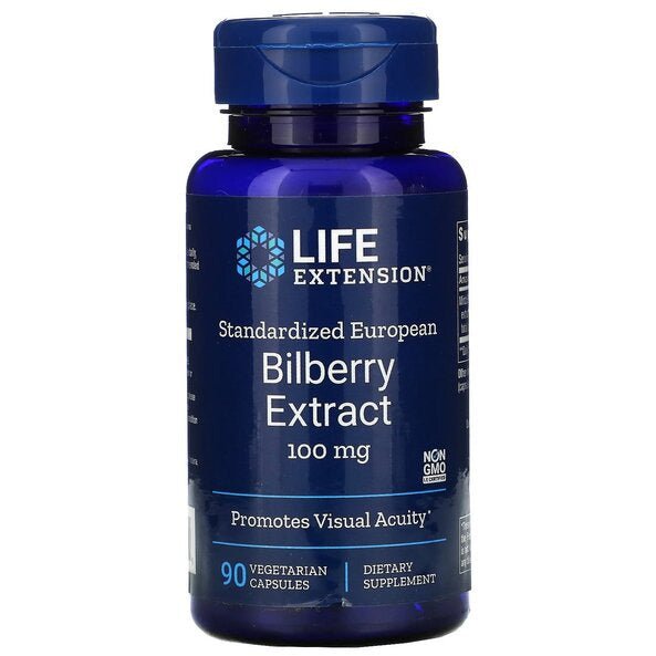 Life Extension Bilberry Extract Standardized European 100 mg 90 vcaps Borówka - Sklep Witaminki.pl
