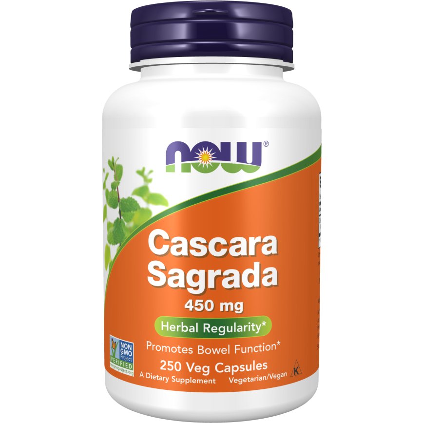 Cascara Sagrada NOW Foods Cascara Sagrada 450 mg 250 vcaps - Sklep Witaminki.pl