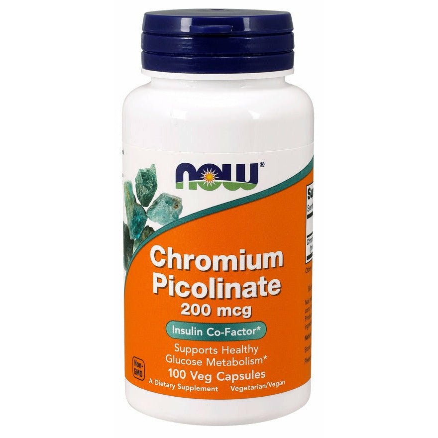 Chrom NOW Foods Chromium Picolinate 200 mcg 100 vcaps - Sklep Witaminki.pl