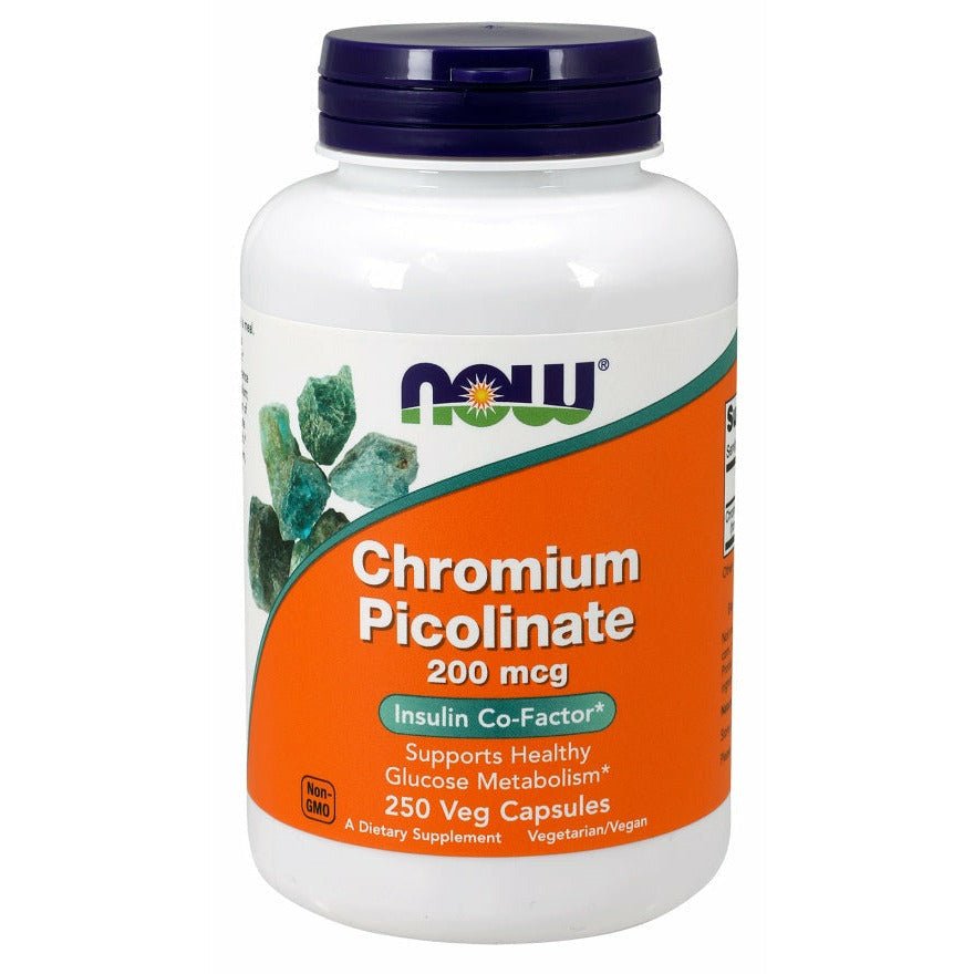 Chrom NOW Foods Chromium Picolinate 200 mcg 250 vcaps - Sklep Witaminki.pl