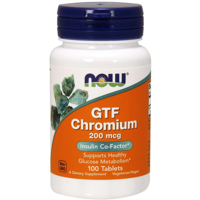 Chrom NOW Foods GTF Chromium 200 mcg 100 tabs - Sklep Witaminki.pl