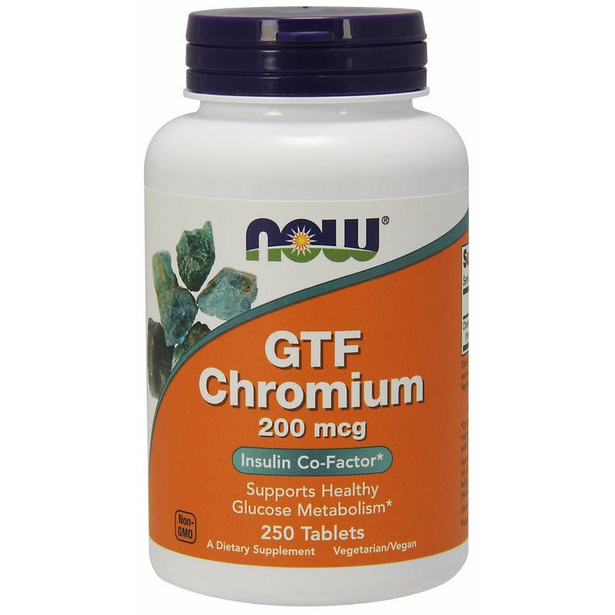 Chrom NOW Foods GTF Chromium 200 mcg 250 tabs - Sklep Witaminki.pl