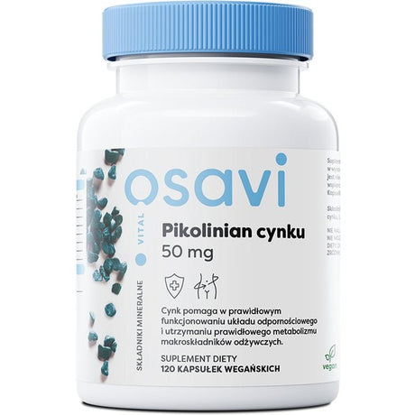 Cynk Osavi Pikolinian Cynku 50mg 120 vegan caps - Sklep Witaminki.pl