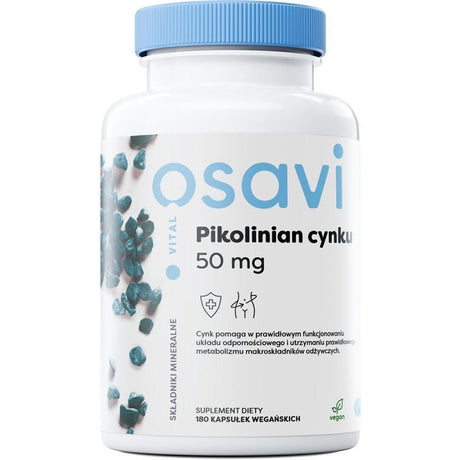 Cynk Osavi Pikolinian Cynku 50mg 180 vegan caps - Sklep Witaminki.pl