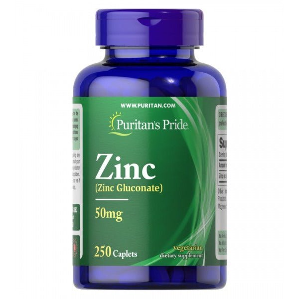 Puritan's Pride Zinc 50 mg 250 tabs Cynk - Sklep Witaminki.pl