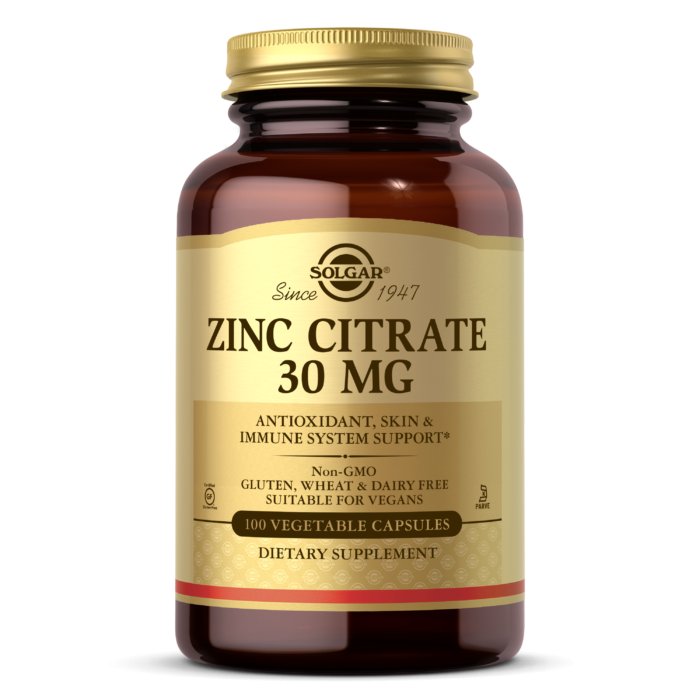 Solgar Zinc Citrate 30 mg 100 vcaps Cynk - Sklep Witaminki.pl