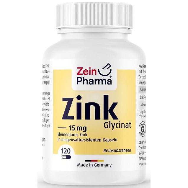 Zein Pharma Zinc Glycinate 15mg 120 caps Cynk - Sklep Witaminki.pl