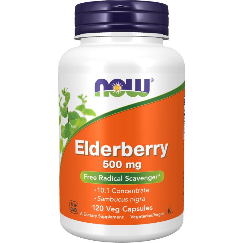 Czarny Bez NOW Foods Elderberry 500 mg 120 vcaps - Sklep Witaminki.pl