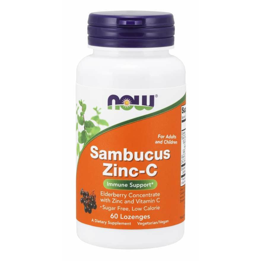 NOW Foods Sambucus Zinc - C 60 lozenges Czarny Bez - Sklep Witaminki.pl