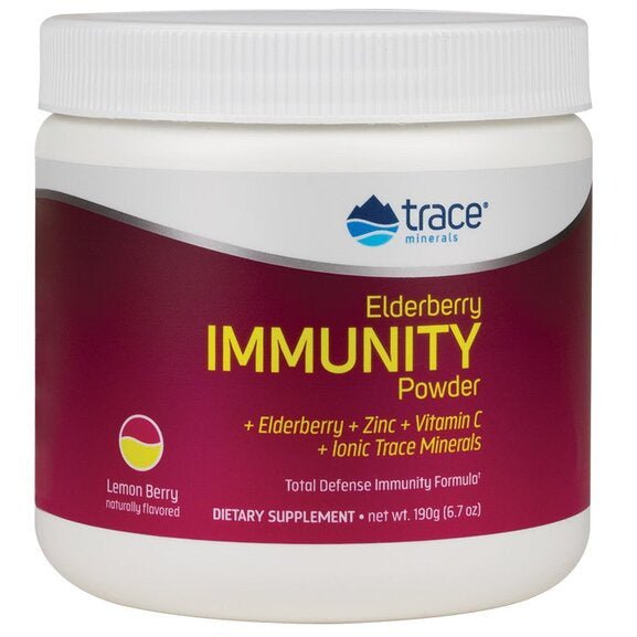 Trace Minerals Elderberry Immunity Powder Lemon Berry 190 g Czarny Bez - Sklep Witaminki.pl