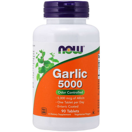 Czosnek NOW Foods Garlic 5000 Odor Controlled 90 tabs - Sklep Witaminki.pl