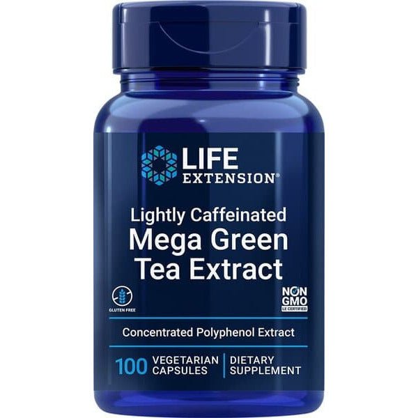 Ekstrakt z Zielonej Herbaty Life Extension Lightly Caffeinated Mega Green Tea Extract 100 vcaps - Sklep Witaminki.pl