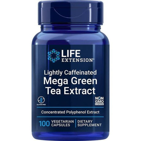Ekstrakt z Zielonej Herbaty Life Extension Lightly Caffeinated Mega Green Tea Extract 100 vcaps - Sklep Witaminki.pl