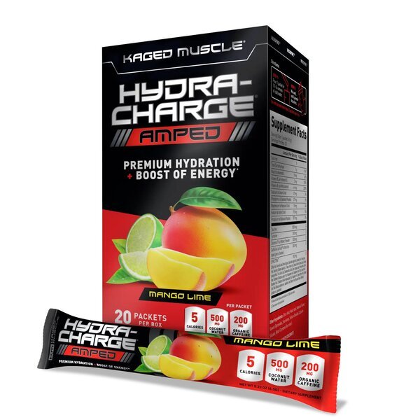 Kaged Muscle Hydra - Charge Amped Mango Lime 20 packets Elektrolity - Sklep Witaminki.pl