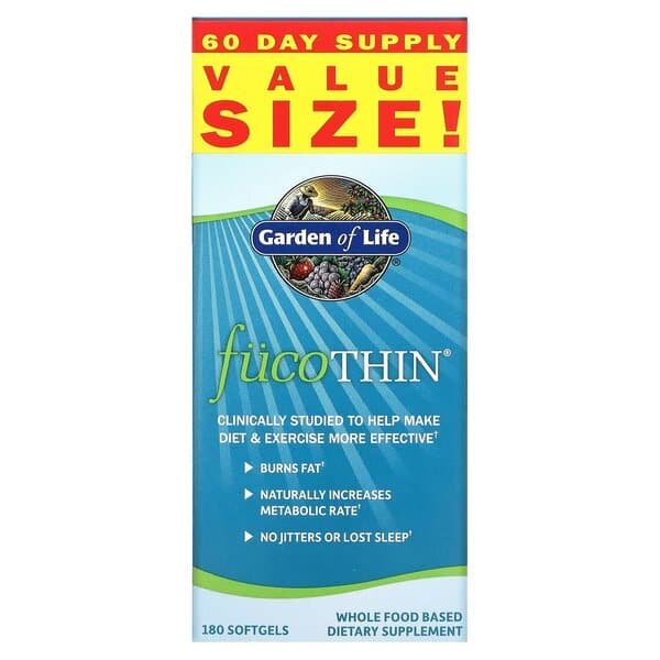 Garden of Life FucoThin 180 softgels Fukoksantyna - Sklep Witaminki.pl