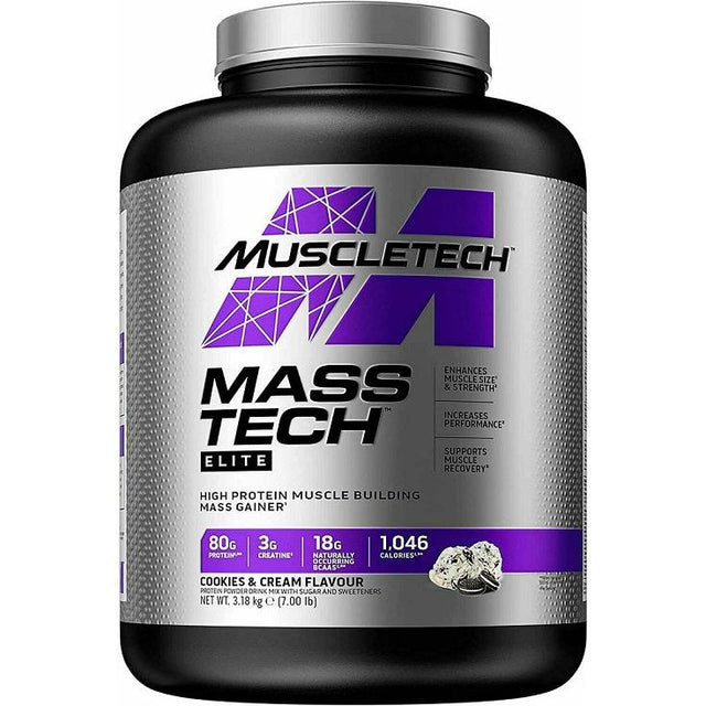 Gainer MuscleTech Mass-Tech Elite Cookies & Cream 3180 g - Sklep Witaminki.pl