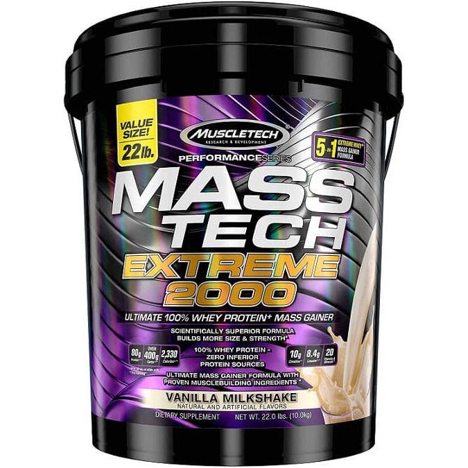 MuscleTech Mass - Tech Extreme 2000 Vanilla Milkshake 10 kg Gainer - Sklep Witaminki.pl