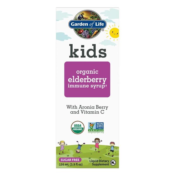 Garden of Life Kids Organic Elderberry Immune Syrup 116 ml Czarny Bez - Sklep Witaminki.pl