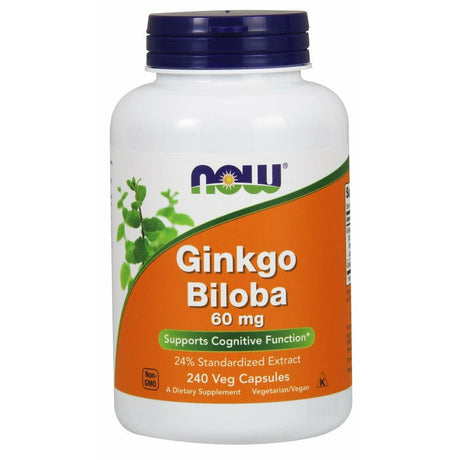 Ginkgo Biloba NOW Foods Ginkgo Biloba 60 mg 240 vcaps - Sklep Witaminki.pl