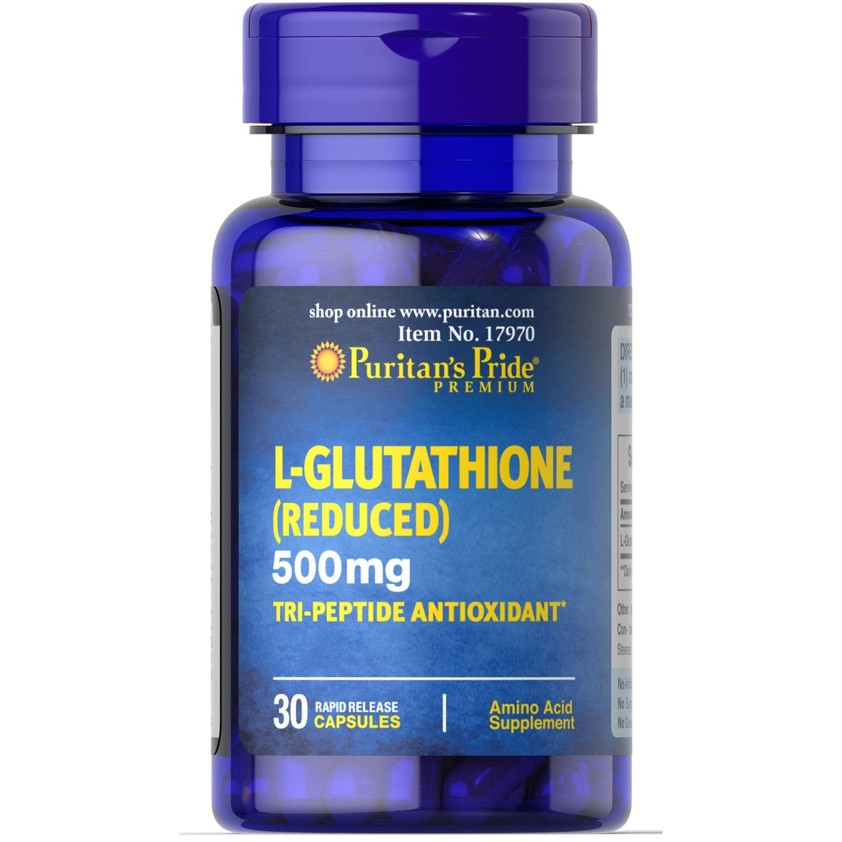 Puritan's Pride L - Glutathione 500 mg 30 caps Glutation - Sklep Witaminki.pl