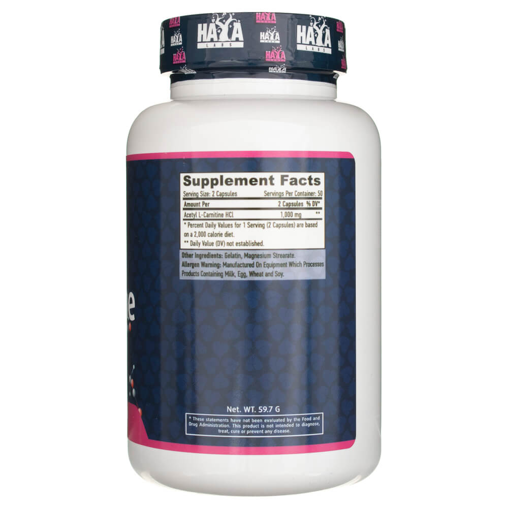 Haya Labs Acetyl L-Karnityna 1000 mg 100 caps - Sklep Witaminki.pl