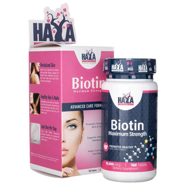 Haya Labs Biotyna 10000 mcg 100 tabs - Sklep Witaminki.pl