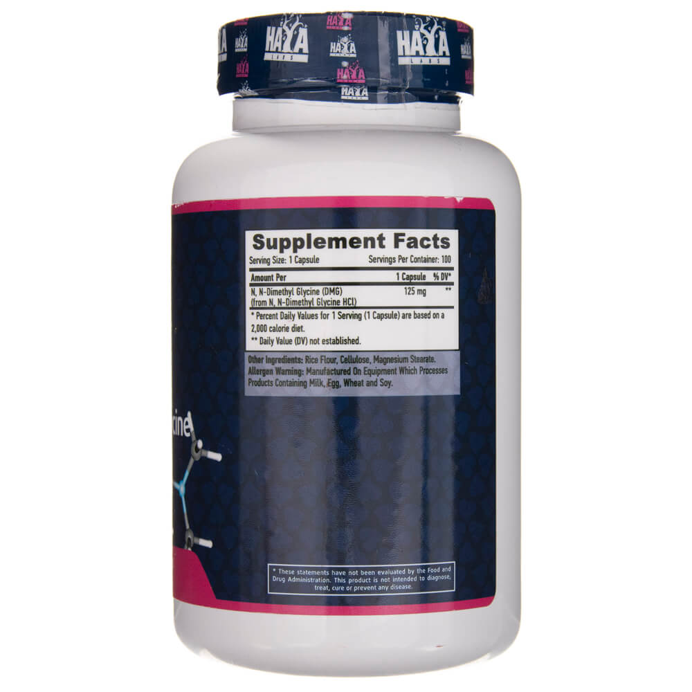 Haya Labs DMG (Dimetyloglicyna) 125 mg 100 caps - Sklep Witaminki.pl