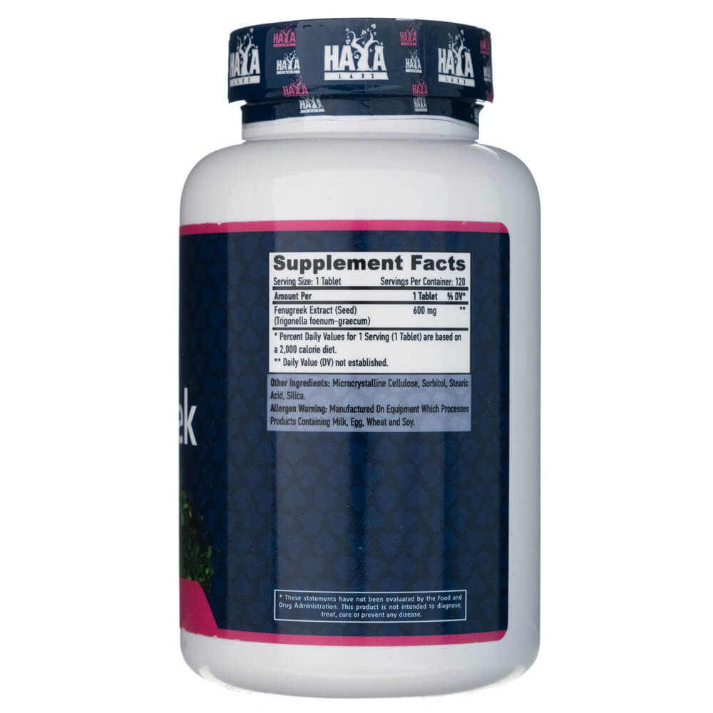 Haya Labs Fenugreek (Kozieradka) 120 tabs - Sklep Witaminki.pl