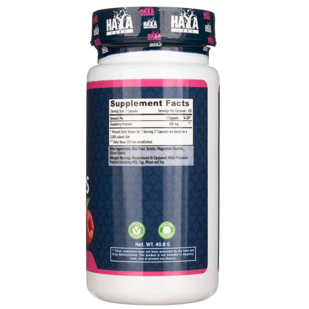 Haya Labs Ketony Malinowe 500 mg 100 caps - Sklep Witaminki.pl