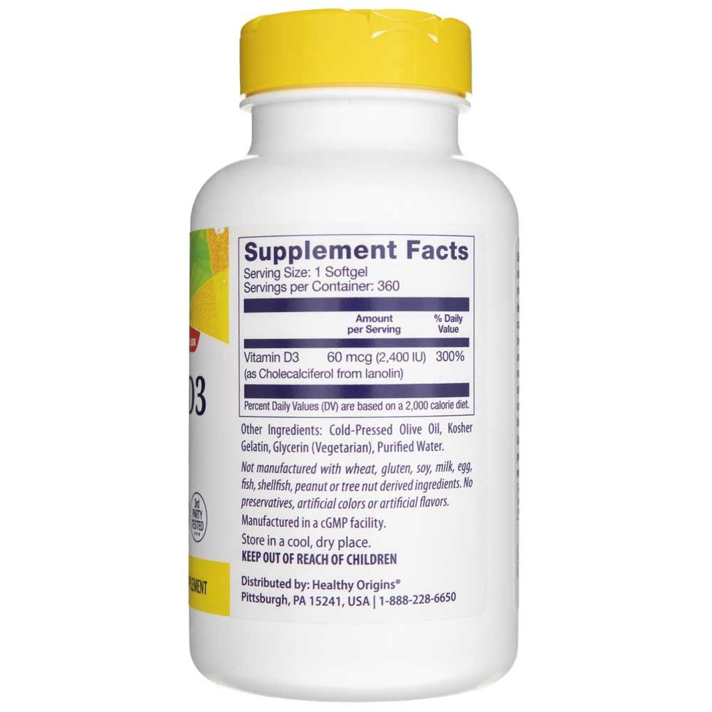 Healthy Origins Witamina D3 2400 IU 360 caps Witamina D3 - Sklep Witaminki.pl