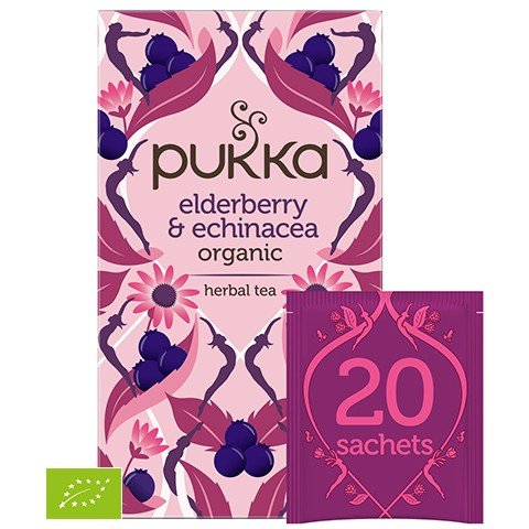 Pukka Elderberry & Echinacea Organic Tea 20 sachets Herbata - Sklep Witaminki.pl