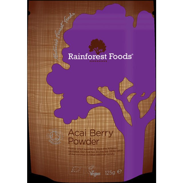 Rainforest Foods Organic Acai Berry Powder 125 g Jagody Acai - Sklep Witaminki.pl