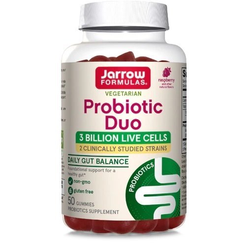 Jarrow Formulas Probiotic Duo 50 gummies Raspberry Probiotyk wieloszczepowy - Sklep Witaminki.pl