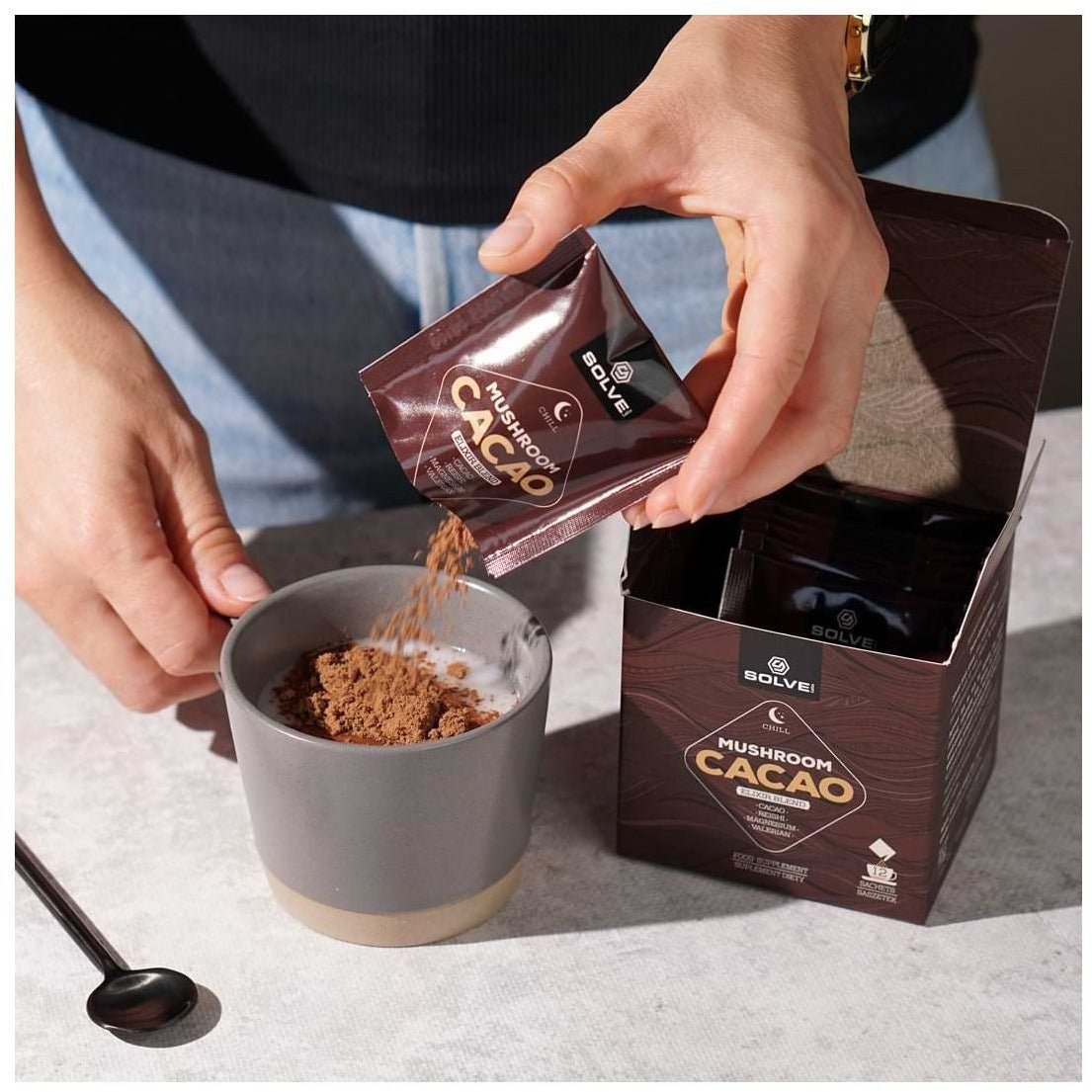 Solve Labs Mushroom Cacao 12 saszetek Kakao z Grzybami i Adaptogenami - Sklep Witaminki.pl