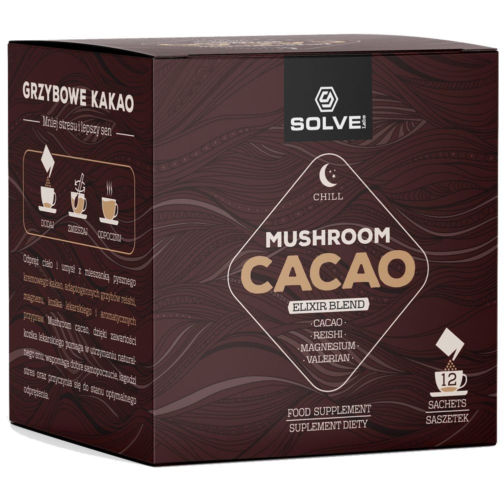 Solve Labs Mushroom Cacao 12 saszetek Kakao z Grzybami i Adaptogenami - Sklep Witaminki.pl
