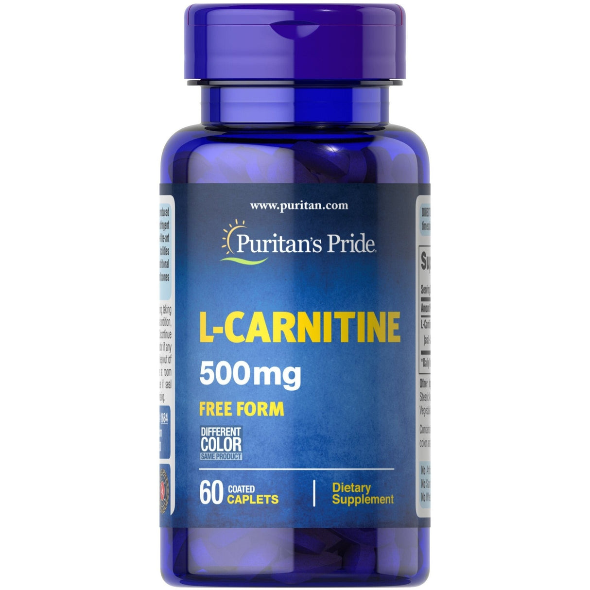 Puritan's Pride L - Carnitine 500 mg 60 tabs Karnityna - Sklep Witaminki.pl