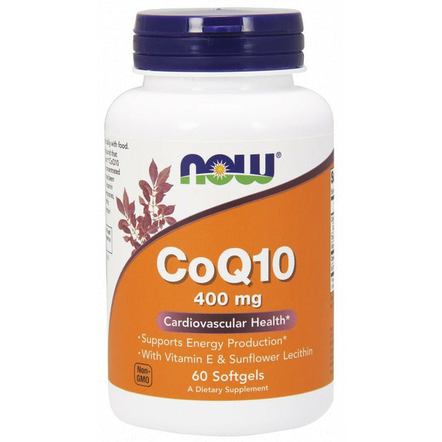 Koenzym Q10 NOW Foods CoQ10 with Lecithin & Vitamin E 400 mg 60 softgels - Sklep Witaminki.pl