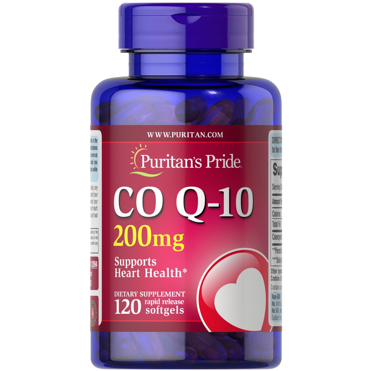 Puritan's Pride CO Q - 10 200 mg 120 softgels Koenzym Q10 - Sklep Witaminki.pl