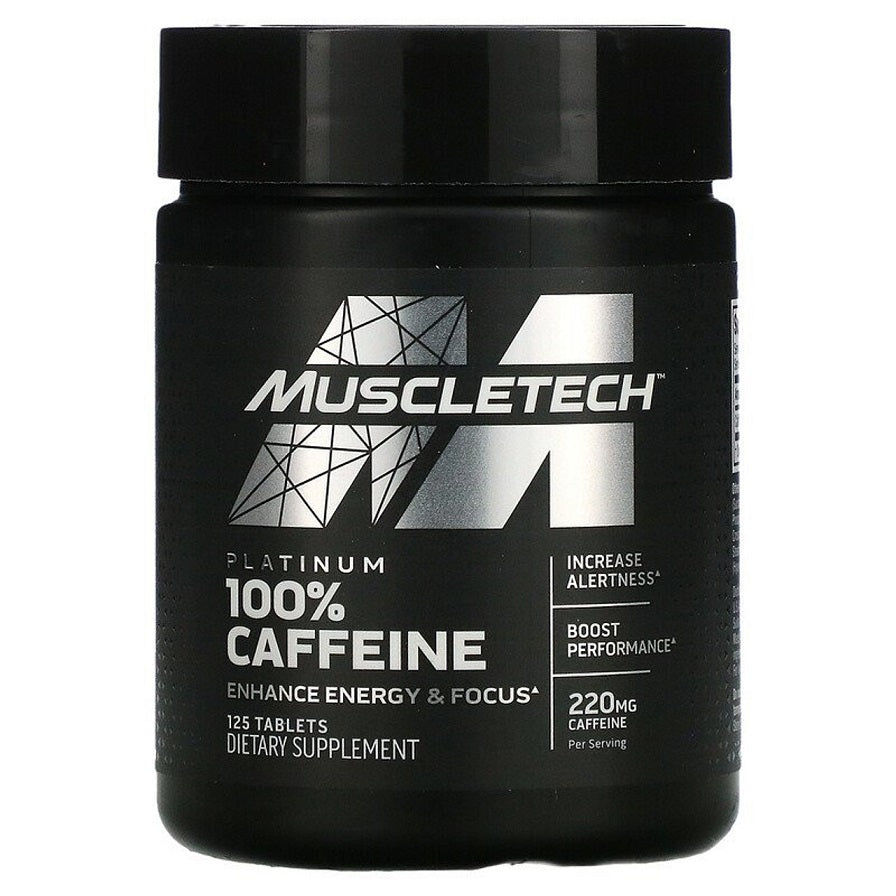 MuscleTech Platinum 100% Caffeine 220 mg 125 tablets Kofeina - Sklep Witaminki.pl
