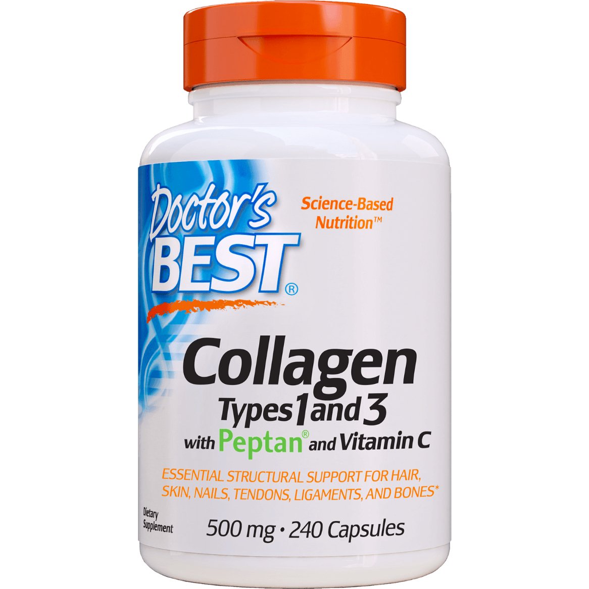 Doctor's BEST Collagen Types 1 & 3 with Vitamin C 500 mg 240 caps Kolagen Typu 1 + 3 - Sklep Witaminki.pl