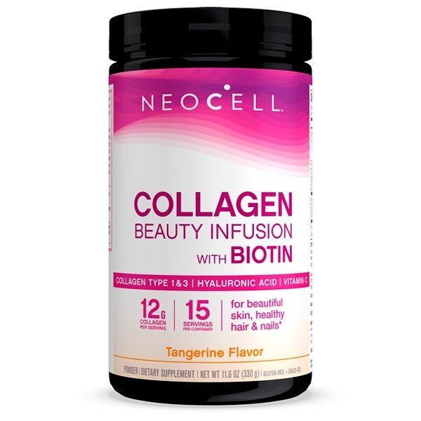 NeoCell Collagen Beauty Infusion with Biotin 330 g Mandarynka Kolagen Typu 1 + 3 - Sklep Witaminki.pl