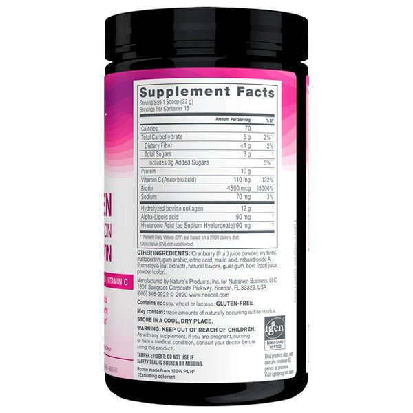 NeoCell Collagen Beauty Infusion with Biotin 330 g Żurawina Kolagen Typu 1 + 3 - Sklep Witaminki.pl